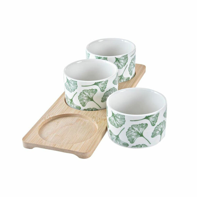 Satz für Appetithäppchen DKD Home Decor 28 x 9,7 x 1,5 cm Bettlaken Steingut