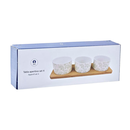 Satz für Appetithäppchen DKD Home Decor 28 x 9,7 x 1,5 cm Bettlaken Steingut