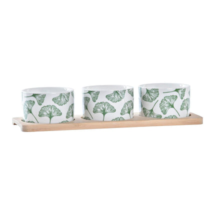 Satz für Appetithäppchen DKD Home Decor 28 x 9,7 x 1,5 cm Bettlaken Steingut