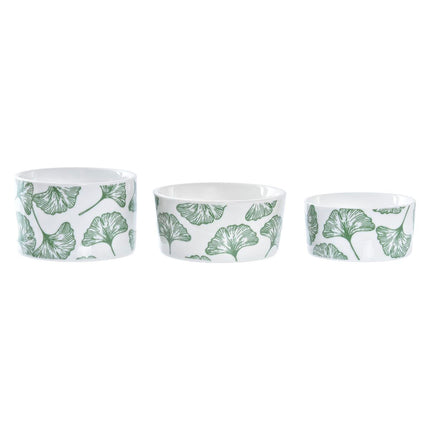 Satz für Appetithäppchen DKD Home Decor Bettlaken Steingut Tropical 18 x 18 x 1 cm