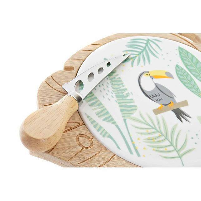 Käsebrett DKD Home Decor 28 x 18 x 3 cm Bunt Steingut Tropical