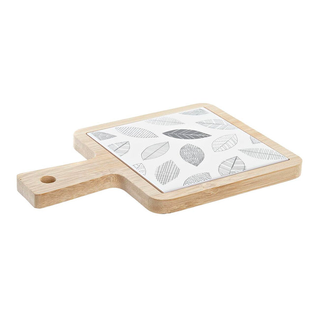 Tablett für Snacks DKD Home Decor 18 x 12 x 1 cm Bettlaken Steingut Cottage