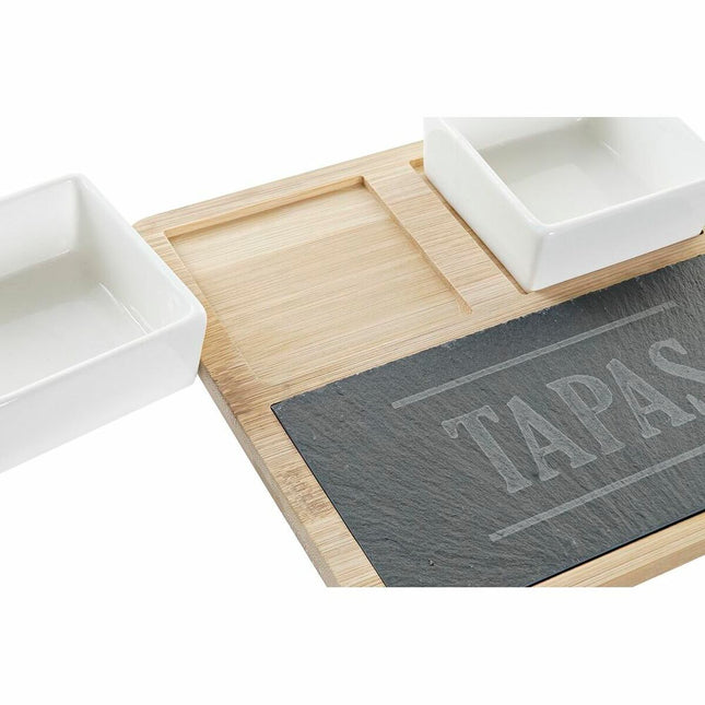 Satz für Appetithäppchen DKD Home Decor Tapas 31 x 20 x 5 cm Tafel Steingut