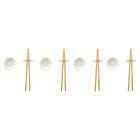 Sushi-Set DKD Home Decor 27,3 x 20,3 x 2,5 cm natürlich Weiß Steingut Orientalisch (12 Stück)