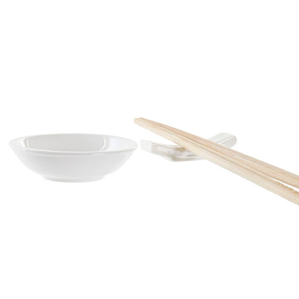 Sushi-Set DKD Home Decor 27,3 x 20,3 x 2,5 cm natürlich Weiß Steingut Orientalisch (12 Stück)