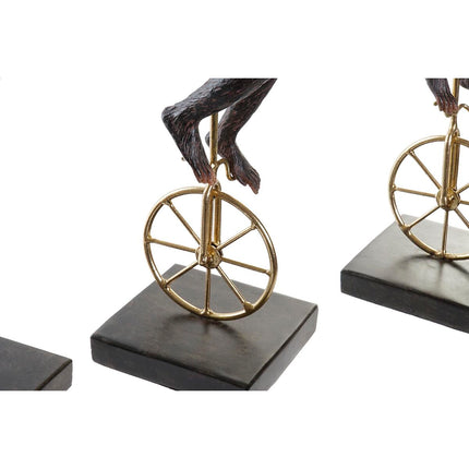 Deko-Figur DKD Home Decor 17,5 x 14 x 46 cm Gold Kolonial Affe (3 Stücke)