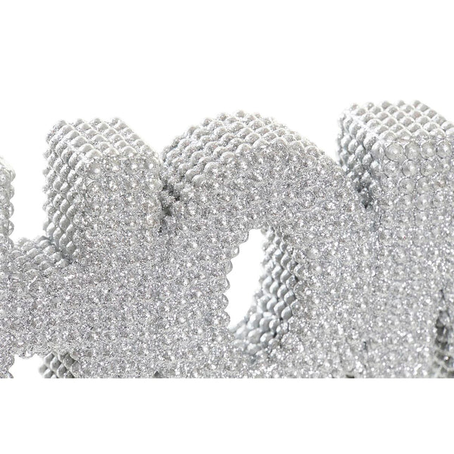 Deko-Figur DKD Home Decor Silberfarben Glitzernd Moderne 25,5 x 3 x 8,5 cm (2 Stück)