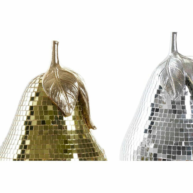 Discokugel DKD Home Decor 13 x 12,5 x 21 cm Silberfarben Gold Birne (2 Stück)