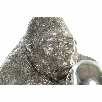 Deko-Figur DKD Home Decor Silberfarben Harz Gorilla (38,5 x 33 x 43,5 cm)