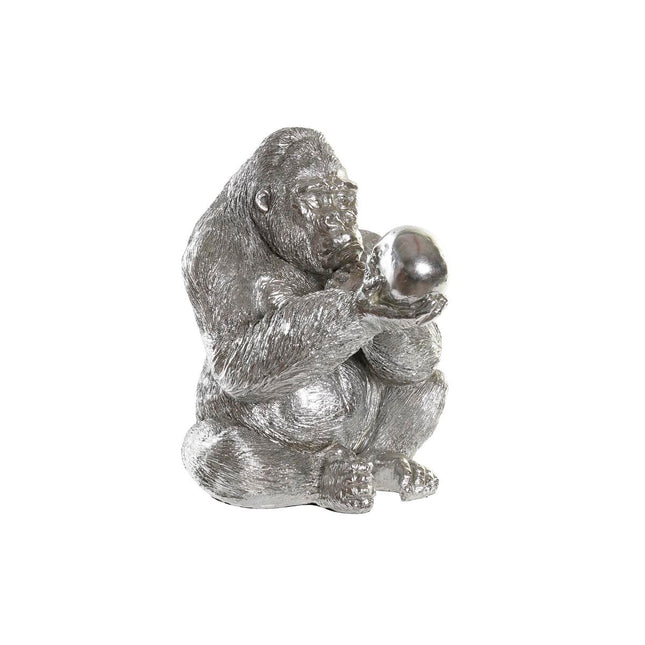 Deko-Figur DKD Home Decor Silberfarben Harz Gorilla (38,5 x 33 x 43,5 cm)