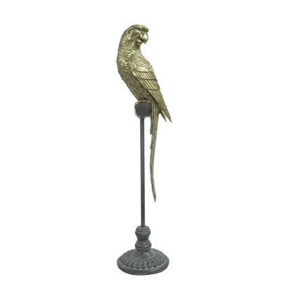 Deko-Figur DKD Home Decor Gold Harz Papagei Tropical (21 x 18 x 79 cm)