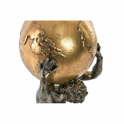 Deko-Figur DKD Home Decor Atlas 15 x 14 x 28 cm Gold Herren Hellgrau