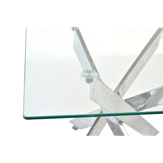 Beistelltisch DKD Home Decor Kristall Silberfarben Metall Durchsichtig