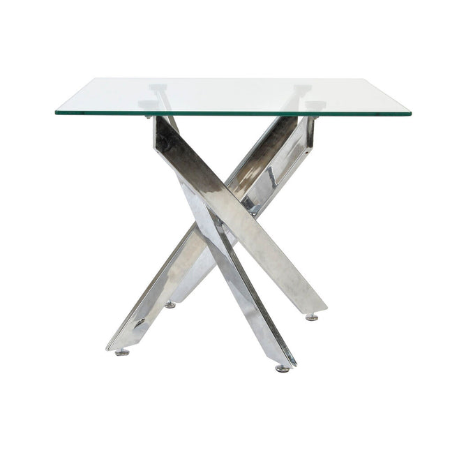 Beistelltisch DKD Home Decor Kristall Silberfarben Metall Durchsichtig
