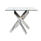 Beistelltisch DKD Home Decor Kristall Silberfarben Metall Durchsichtig