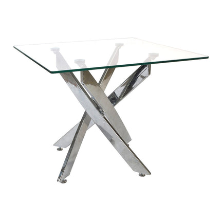 Beistelltisch DKD Home Decor Kristall Silberfarben Metall Durchsichtig