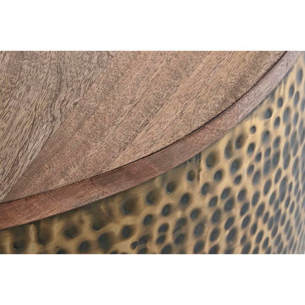Beistelltisch DKD Home Decor 74 x 74 x 44 cm Gold Metall Mango-Holz