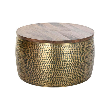 Beistelltisch DKD Home Decor 74 x 74 x 44 cm Gold Metall Mango-Holz