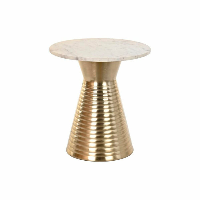 Beistelltisch DKD Home Decor Golden Metall Weiß Marmor (47 x 47 x 50 cm)