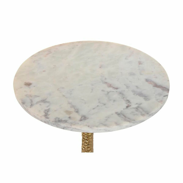 Beistelltisch DKD Home Decor Gold Aluminium Weiß Marmor (40 x 40 x 61 cm)