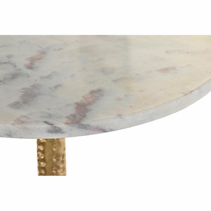 Beistelltisch DKD Home Decor Gold Aluminium Weiß Marmor (40 x 40 x 61 cm)