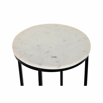 2nd-Set Tischchen DKD Home Decor 30,5 x 30,5 x 69 cm Schwarz Metall Weiß Marmor