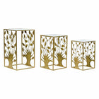 3er-Set Tischchen DKD Home Decor Spiegel Gold Metall 40 x 40 x 70 cm