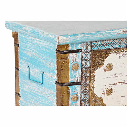 Truhe DKD Home Decor Blau Messing Mango-Holz (116 x 40 x 45 cm)