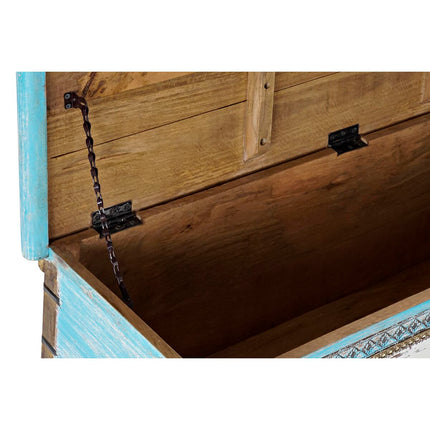 Truhe DKD Home Decor Blau Messing Mango-Holz (116 x 40 x 45 cm)