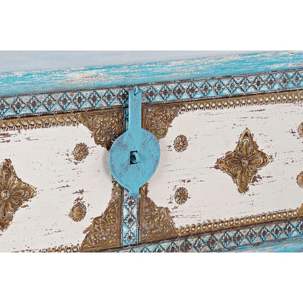 Truhe DKD Home Decor Blau Messing Mango-Holz (116 x 40 x 45 cm)