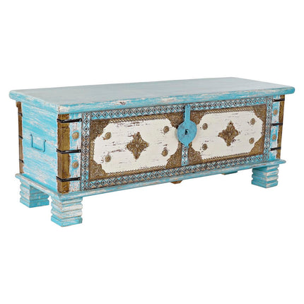 Truhe DKD Home Decor Blau Messing Mango-Holz (116 x 40 x 45 cm)