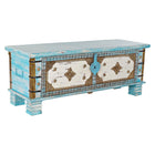 Truhe DKD Home Decor Blau Messing Mango-Holz (116 x 40 x 45 cm)