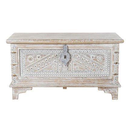 Truhe DKD Home Decor Weiß Messing Mango-Holz (88 x 40 x 45 cm)