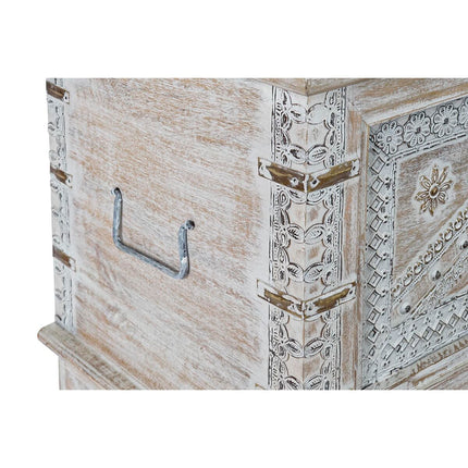 Truhe DKD Home Decor Weiß Messing Mango-Holz (88 x 40 x 45 cm)