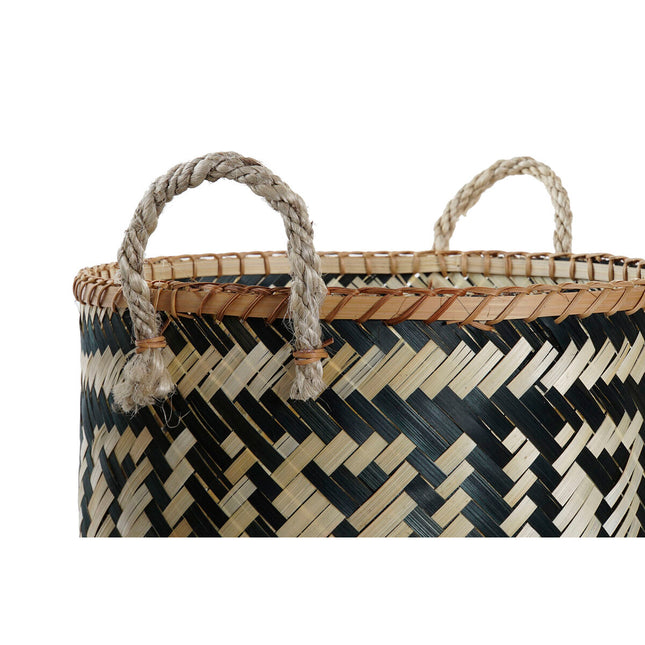 Korb-Set DKD Home Decor Polyester Kolonial Bambus (37 x 34 x 28,5 cm)