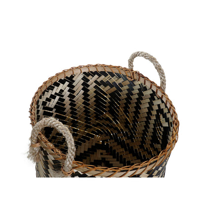 Korb-Set DKD Home Decor Polyester Kolonial Bambus (37 x 34 x 28,5 cm)
