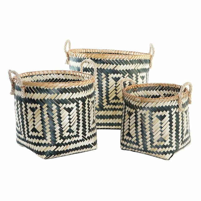 Korb-Set DKD Home Decor Kolonial Bambus (40 x 38 x 38 cm)