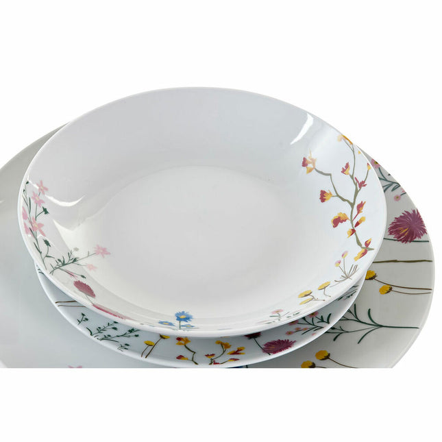 Geschirr-Set DKD Home Decor Blomster Porzellan (18 pcs)