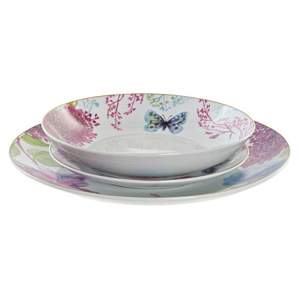 Geschirr-Set DKD Home Decor Schmetterling Porzellan (18 pcs)