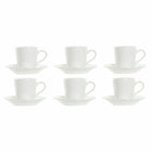 Satz von Kaffeetassen DKD Home Decor natürlich Kautschukholz Weiß Steingut 90 ml