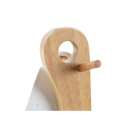 Satz von Kaffeetassen DKD Home Decor natürlich Kautschukholz Weiß Steingut 150 ml