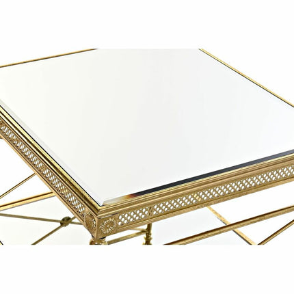 Beistelltisch DKD Home Decor Spiegel Gold Metall (62 x 62 x 51 cm)