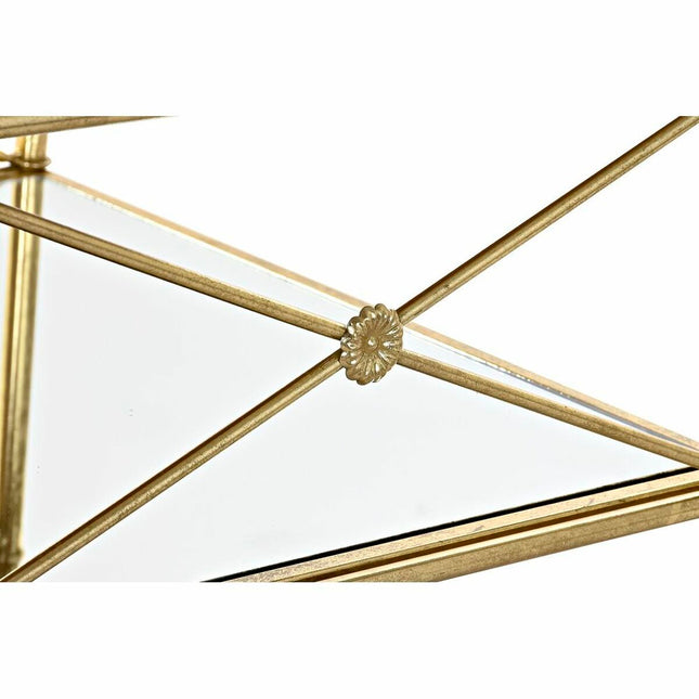Beistelltisch DKD Home Decor Spiegel Gold Metall (62 x 62 x 51 cm)