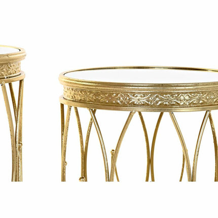 2nd-Set Tischchen DKD Home Decor Spiegel Gold Metall 40 x 40 x 54 cm (2 Stück)
