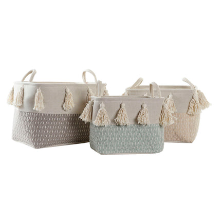 Korb-Set DKD Home Decor Polyester Randbereich (40 x 30 x 30 cm)