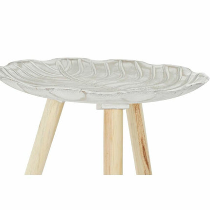 Beistelltisch DKD Home Decor Tanne Beige Weiß 40 x 40 x 45 cm Holz MDF (2 Stück)