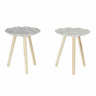 Beistelltisch DKD Home Decor Tanne Beige Weiß 40 x 40 x 45 cm Holz MDF (2 Stück)