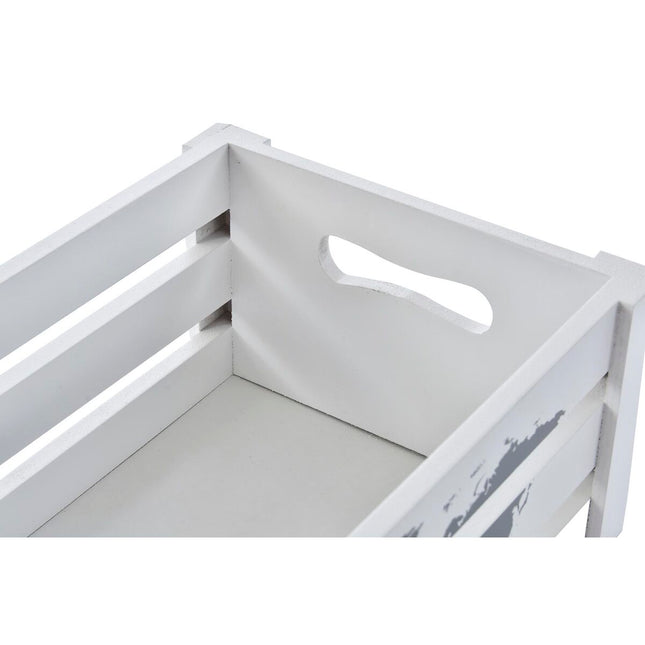 Set dekorativer Karten DKD Home Decor Holz Weltkarte (39 x 28 x 15 cm)