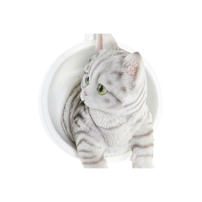 Deko-Figur DKD Home Decor Tassen Bunt Katze 13,5 x 10 x 11,5 cm (4 Stück)