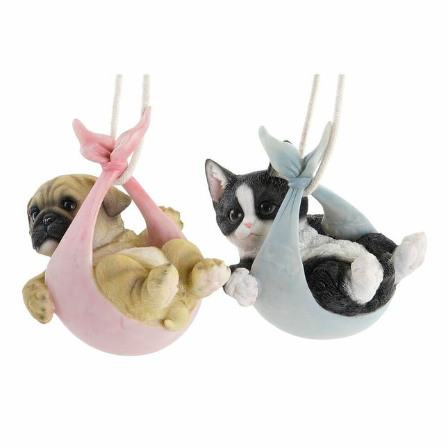 Deko-Figur DKD Home Decor 18 x 12,5 x 16 cm Bunt Hund (4 Stück)